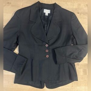 henri bendel Black Women's silk Tailored Blazer with Curved Lapel